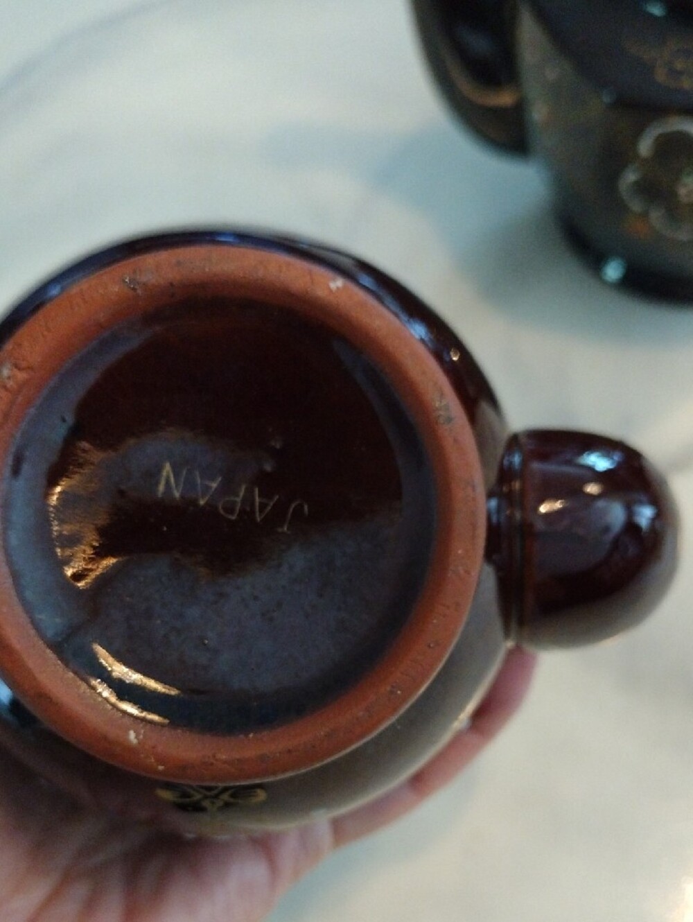 Dark Brown Floral Ceramic Teapot Set - Picture 2 of 4